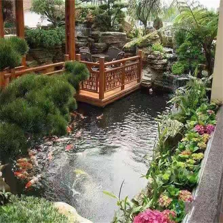 徐闻庭院设计鱼池假山建造图